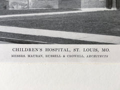 Children's Hospital, St. Louis, MO, 1916, Lithograph. Mauran, Russell