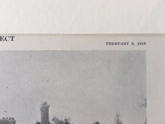 W.V.S. Thorne, Esq. House, Morristown, NJ, 1916, Lithograph. Delano & Aldrich