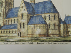 Church of Saint John the Baptist, Kensington West, UK, 1872, Original Plan. James Brooks.