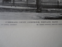 Cumberland County Courthouse, Portland, ME, 1911, Lithograph. Guy Lowell.