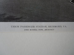 Union Passenger Station, Richmond, VA, 1916, Lithograph. John Russell Pope