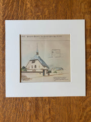 Stable for Dr A C Runyan, South Haven, MI, 1893, Hand Colored Original -