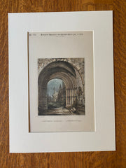 Abbey, Western Doorway, Aberbrothwick, Scotland, 1890, Hand Colored Original -