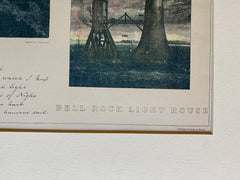 Bell Rock Lighthouse, Angus, Scotland, 1886, Hand Colored Original -
