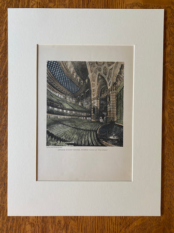 Roxy Theatre, 7th Avenue, New York, 1929, W Ahlschlager, Hand Colored Original -