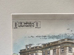 Imperial Apartments, Minneapolis, MN, 1894, Harry Jones, Original Hand Colored -
