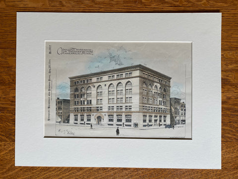 Theo. Wetmore Wholesale Warehouse, Minneapolis, MN, 1894, Original Hand Colored -