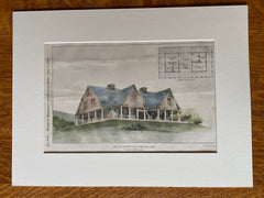 Golf Country Club, Ridgefield, CT, 1896, William Bates, Original Hand Colored -