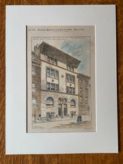 Houses on Locust St, Philadelphia, 1896, Frank Miles Day, Original Hand Colored -
