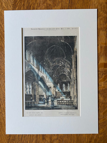 Grace Chapel & Mission, 14th Street, New York, 1896, Original Hand Colored -