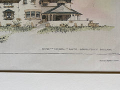 House for Wendell & Smith, Germantown, PA, 1894, Hand Colored Original -