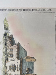 House for Wendell & Smith, Germantown, PA, 1894, Hand Colored Original -