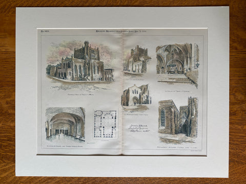 Trinity Church, San Francisco, CA, 1894, A Page Brown, Original Hand Colored -