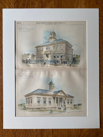 Primary Schools, Boston, MA, 1894, E Wheelwright, Original Hand Colored -