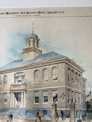 Primary Schools, Boston, MA, 1894, E Wheelwright, Original Hand Colored -