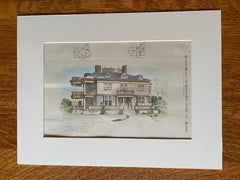 Country House at Ridley Park, PA, 1894, Rankin & Kellogg, Original Hand Colored