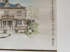 Country House at Ridley Park, PA, 1894, Rankin & Kellogg, Original Hand Colored