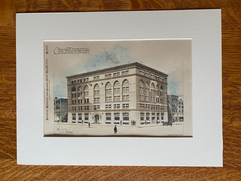 Wetmore Wholesale Warehouse, Minneapolis, MN, 1894, Harry Jones, Original Hand Colored