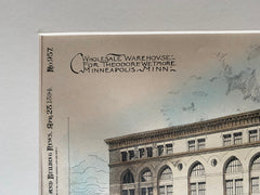 Wetmore Wholesale Warehouse, Minneapolis, MN, 1894, Harry Jones, Original Hand Colored