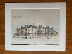 Venetia Apartments, Minneapolis, MN, 1894, Harry Jones, Hand Colored Original -