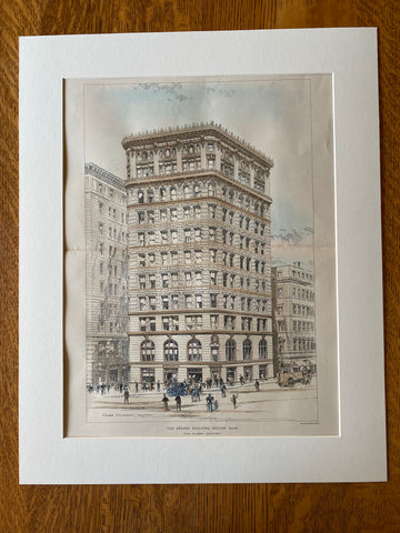 Brazer Building, Boston, MA, 1897, Cass Gilbert, Original Hand Colored