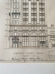 Land Title and Trust, Chestnut St, Boston, MA, 1897, Kennedy Hays & Kelsey, Original Hand Colored