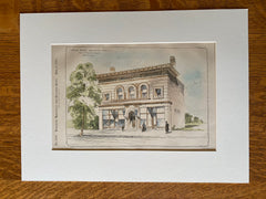 Fowle Block, Arlington, MA, 1897, Gay & Proctor, Original Hand Colored