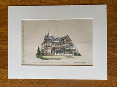 Charles H Stanley House, East Cleveland, OH, 1897, Knox & Elliot, Original Hand Colored