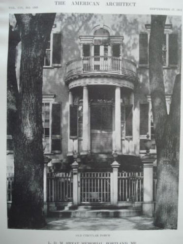 L. D. M. Sweat Memorial, Porch in Portland ME, 1913. John Calvin Stevens & John Howard Stevens