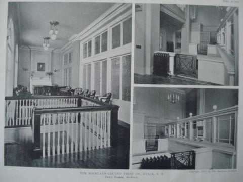 The Rockland County Trust, Co., Nyack, New York 1911, Lithograph. Donn Barber.