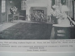 Residence of Charles L. Harding,Esq., Sunroom, Dedham, Mass. 1911, Lithograph. James Purdon.