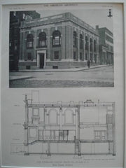 The Rockland County Trust, Co., front view, Nyack, New York 1911, Lithograph. Donn Barber.