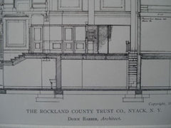 The Rockland County Trust, Co., front view, Nyack, New York 1911, Lithograph. Donn Barber.