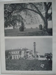 House on Est. of Henry E Huntington, Los Robles Ranch, CA 1915, Lithograph. Myron Hunt & Elmer Grey.