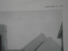 The First Methodist Episcopal Church, Exterior, Evanston, IL 1912, Lithograph. Tallmadge & Watson.