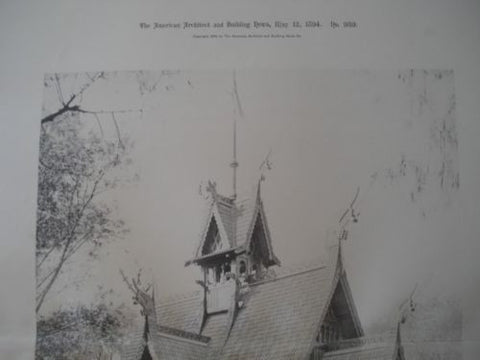 Norwegian Gov. Building, World's Columbian Exhibition, Chicago IL, 1894. W. Hausteen