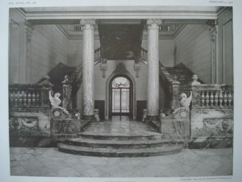 Palace of Charles Beyerle, Esq., Grand Staircase, Cairo, Egypt 1910, Lithograph. Mr. Carlo Prampolini.