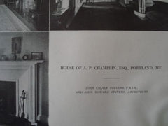 House of A. P. Champlin, Esq., Interior, in Portland ME, 1913. John C. Stevens & John H. Stevens