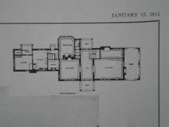 House of J. Edward Meyer, Esq., Great Neck, L.I., NY 1912, Lithograph. William Adams.