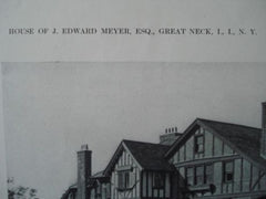 House of J. Edward Meyer, Esq., Great Neck, L.I., NY 1912, Lithograph. William Adams.