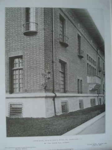 House of John R. M'lean, Esq., Corner Detl., Washington DC, 1908, Lithograph. John Russell Pope.