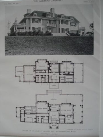 House of Charles F. Leland, ESQ., Southborough, MASS. 1911, Lithograph. James Purdon.