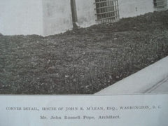 House of John R. M'lean, Esq., Corner Detl., Washington DC, 1908, Lithograph. John Russell Pope.