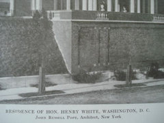 Residence of Hon. Henry White, Washington, DC 1914, Lithograph. John Russell Pope.