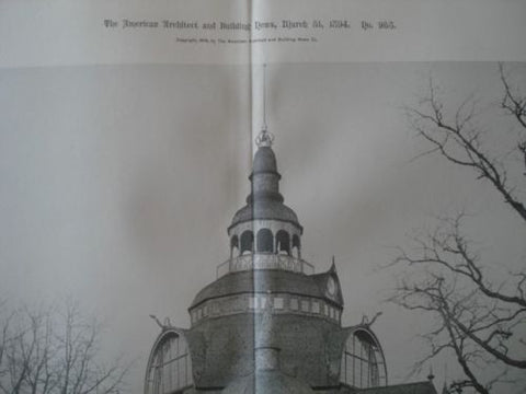 Swedish Gov. Bldg: World's Columbian Exhibition, Chicago IL, 1894. Gustaf Wickman