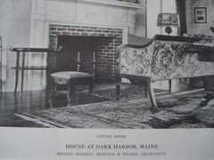 House: Dining Room, Living Room, in Dark Harbor ME, 1915. Bissell, Sinkler & Tilden
