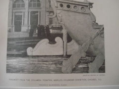 Columbia Fountain: World's Columbian Exhibition, Chicago IL, 1893. Frederick MacMonnies