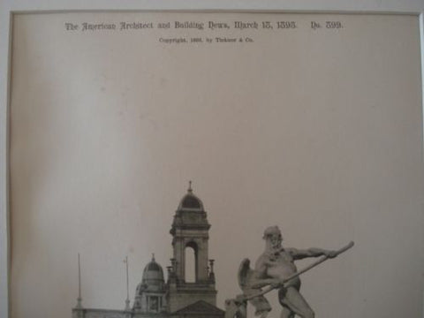 Columbia Fountain: World's Columbian Exhibition, Chicago IL, 1893. Frederick MacMonnies