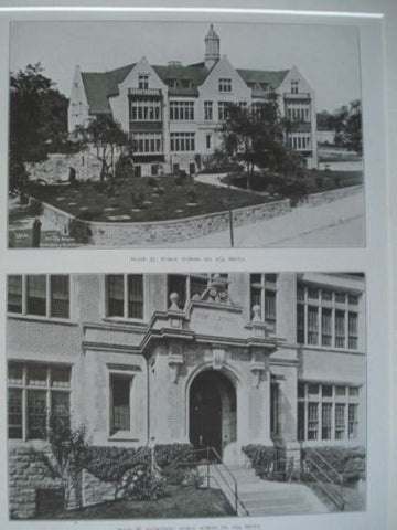 Public School Buildings, Public School No. 153, Bronx, NY 1908, Lithograph. C.B.J. Snyder.