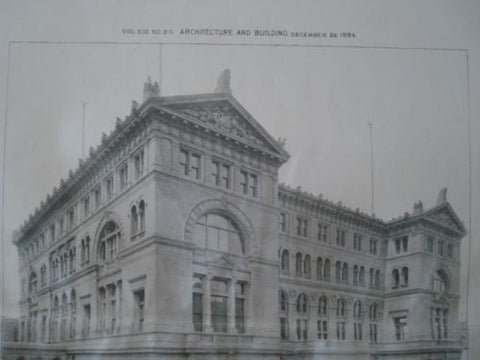 Criminal Court House, New York NY, 1894. Thom & Wilson. Gelatine